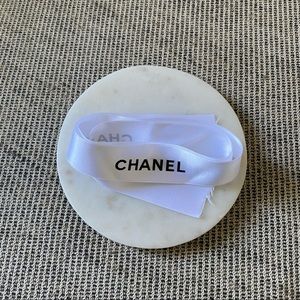 Chanel White Logo Ribbon (25 6/8”)